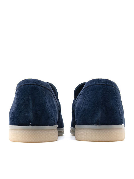 Δερμάτινα Ανδρικά Loafers σε Μπλε Χρώμα
