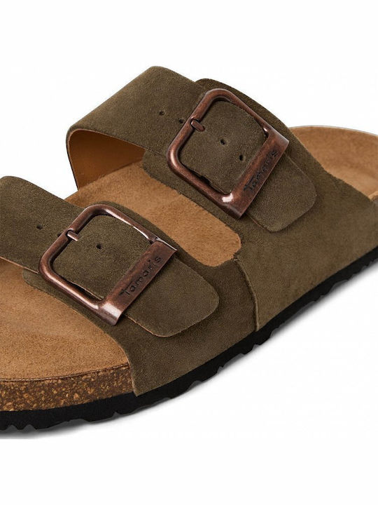 Leather Men's Sandals in Green Colour