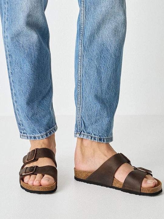 Leather Men's Sandals in Brown Colour