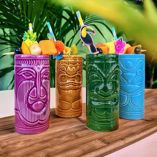 Mikamax Set 4 Tiki Becher Tropische Cocktails Mm04070