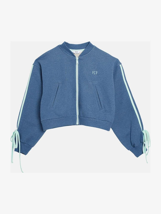 Women's Hooded Sweatshirt Cardigan Blue