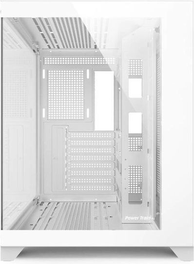 Power Train Gaming Middle Tower Carcasă PC cu Deschidere Laterală Albă