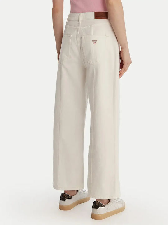 High Rise Women's Jean Pants in Relaxed Fit White