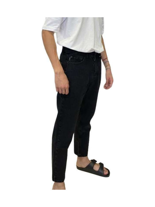 Men's Cropped Jeans Pants Black