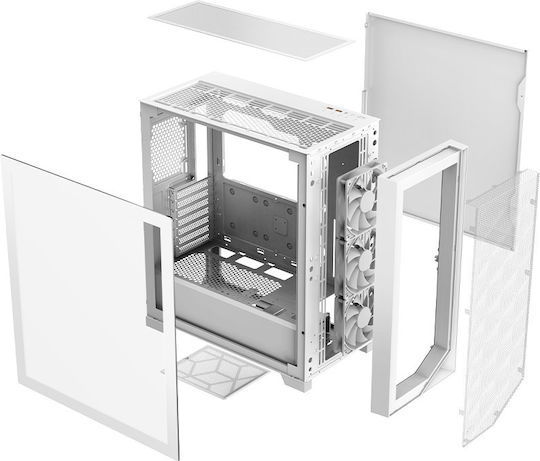 PCCOOLER C3D510 Gaming Micro Tower Κουτί Υπολογιστή με Πλαϊνό Παράθυρο και ARGB Φωτισμό Λευκό