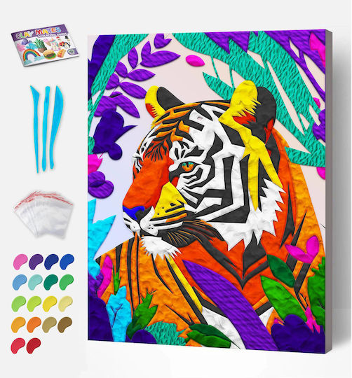Splat Planet Set Malfarben Ton Tiger Segeltuch Leinwand 30x40cm