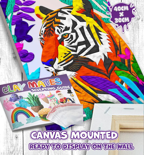 Splat Planet Set Malfarben Ton Tiger Segeltuch Leinwand 30x40cm