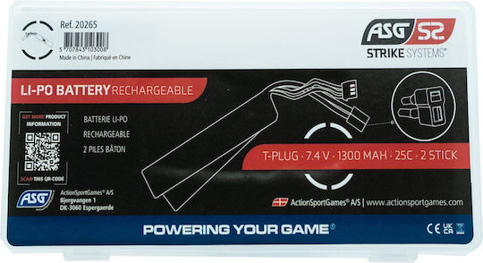 Μπαταρια Επαναφ.soft 7.4v Li-po Battery 1300 Mah 25c 2 Stick Tp