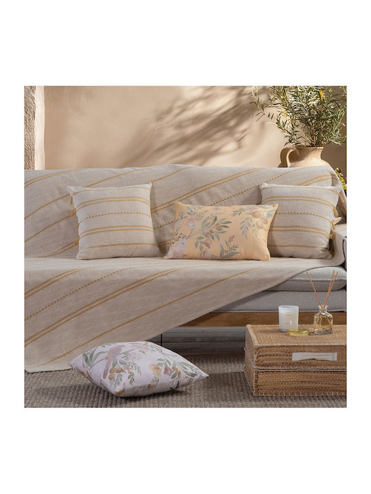 Nef-Nef Homeware Bleeze Dreisitzer-Sofa Wurf Jacquard 180x300cm Natürlich/Gelb