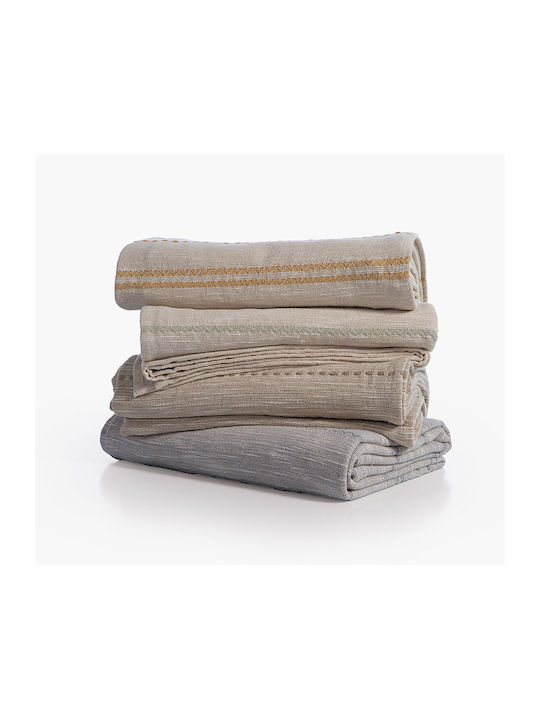 Nef-Nef Homeware Bleeze Dreisitzer-Sofa Wurf Jacquard 180x300cm Natürlich/Gelb