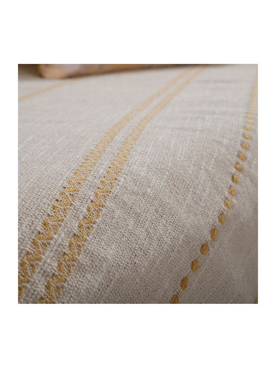 Nef-Nef Homeware Bleeze Armchair Throw Jacquard 180x180cm Natural/Yellow