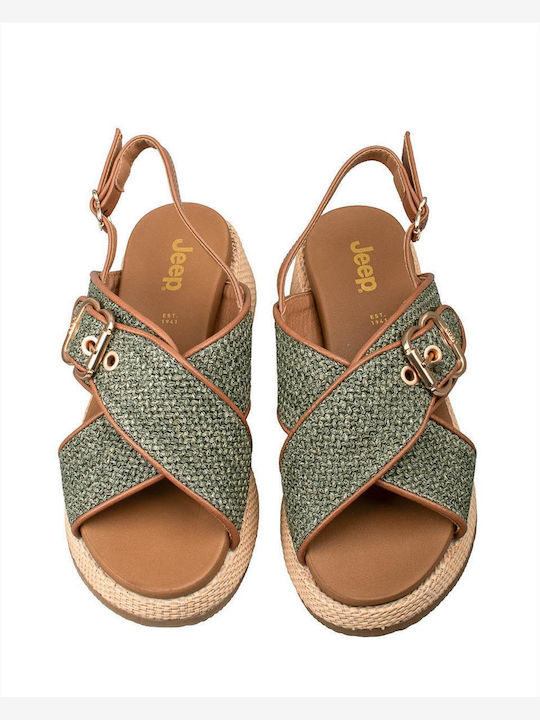 Дамски Сандали Flatforms Зелени