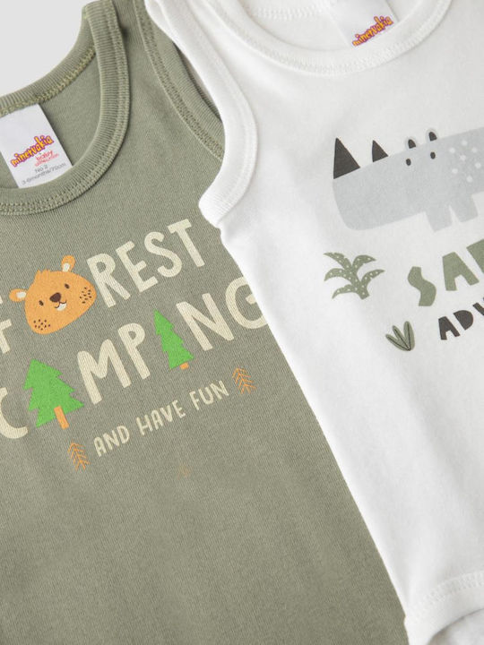 Minerva Forest Camping Baby-Body Mehrfarbig Khaki 2 Stück