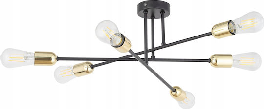 TK Lighting Πλαφονιέρα Οροφής Μαύρη με Ντουί E27