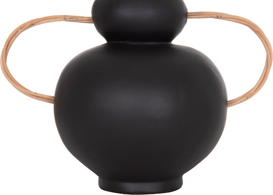 HomeMarkt Decorative Vase Ceramic Mibo Black 22.5x15xH19cm