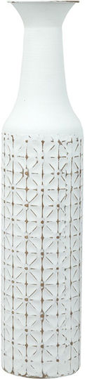 Artekko Dekorative Metallische Vase Nyx Weiß Φ12.7xH61cm