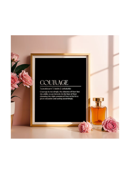 Quote Poster Courage Aristotle Pq143 21cm X 30cm Λευκό Κάδρο Pvc