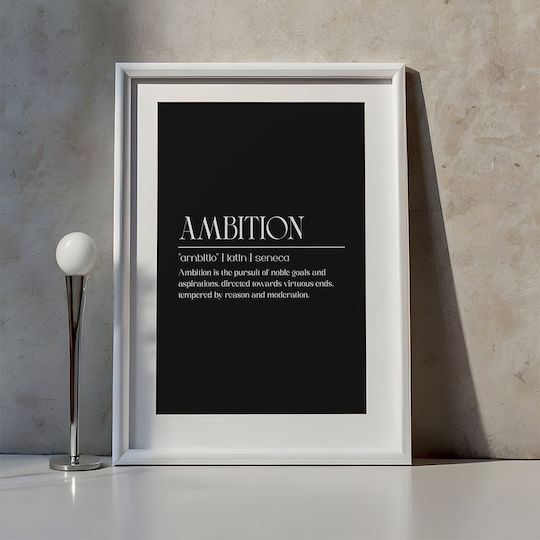 Quote Poster Ambition Seneca Pq141 21cm X 30cm Λευκό Κάδρο Pvc