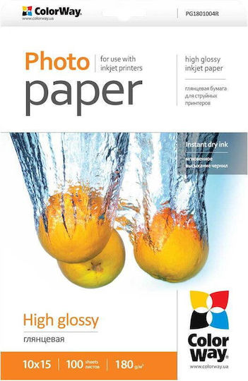 Colorway High Glossy Photo Paper 10x15 180g/m 100 Sheets