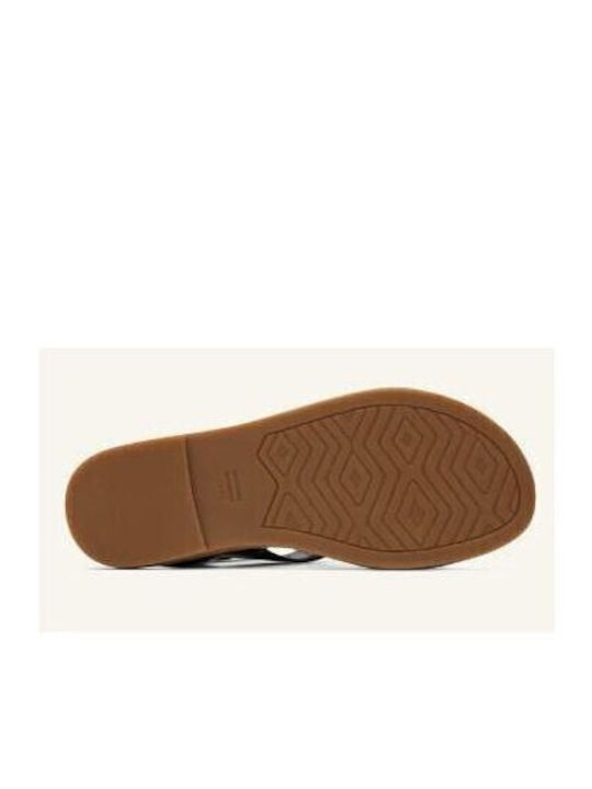 Damen Flache Sandalen Schwarz