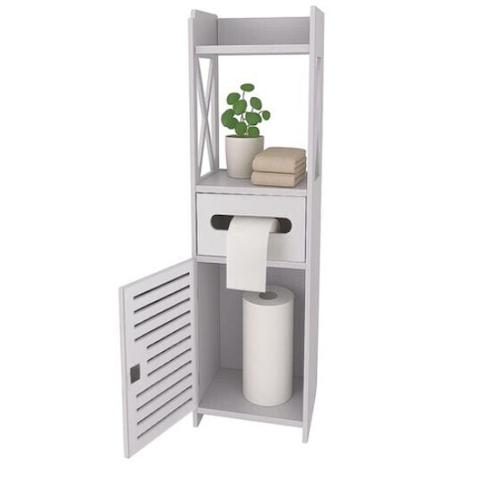 Dulap Coloană Pentru Baie Pe Pardoseală L21xA20xÎ80cm Lemn Natural