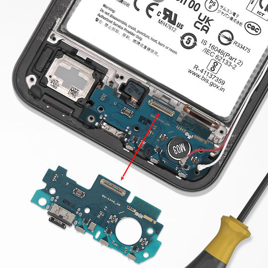 Clappio Conector De Încărcare Usb-c Galaxy A34 5g Microfon Integrat Verde