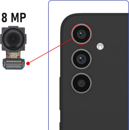 Clappio Camera Din Spate Galaxy A34 5g 8mp Ultra Unghi Larg Neagră
