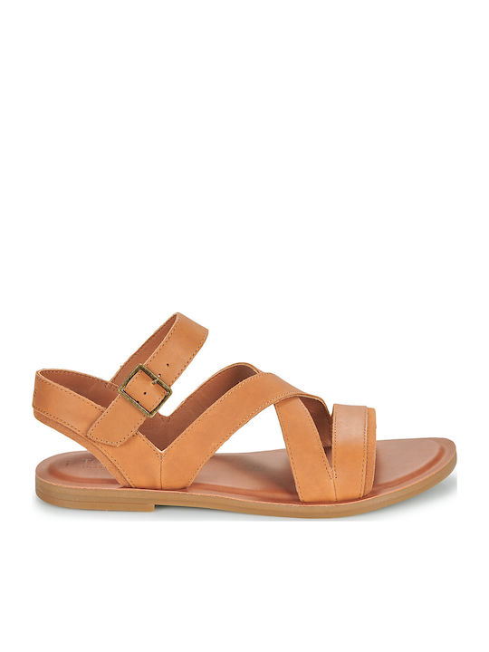 Damen Flache Sandalen Braun