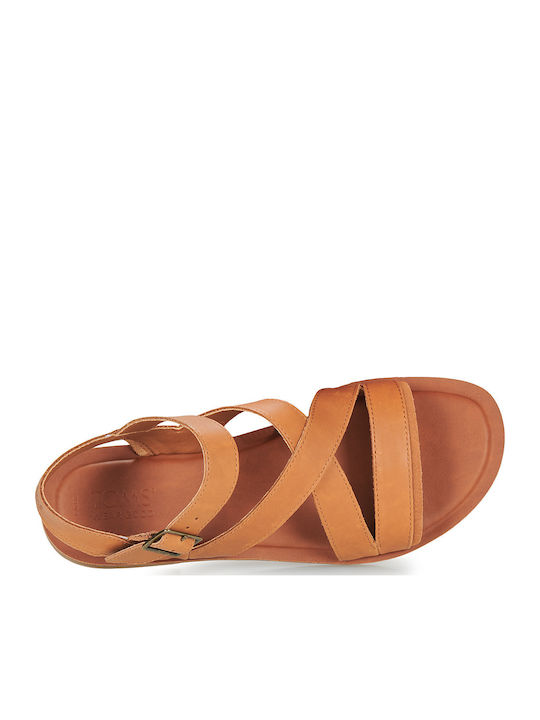 Damen Flache Sandalen Braun