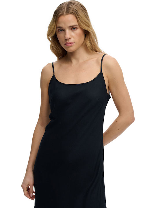 Summer Maxi Slip Dress Black