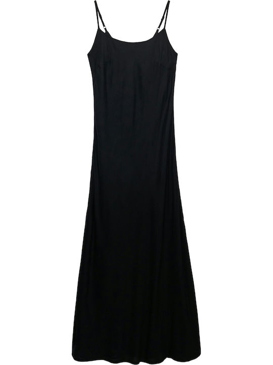 Summer Maxi Slip Dress Black