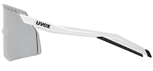 Uvex Cycling Glasses with White Frame and Mirror Polarized Lenses