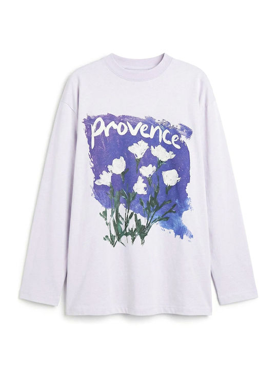 Women's T-shirt Floral Blue-Purple