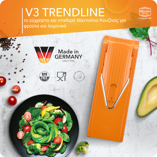 Borner Aufschnittmaschine V3 Trendline Basic Set 4 Stück Orange