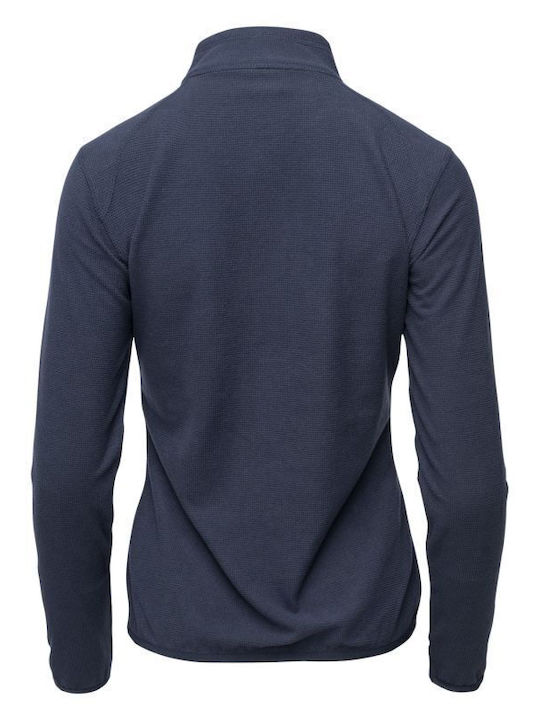 Fleece Women's Cardigan with Zipper in Navy Blue Colour