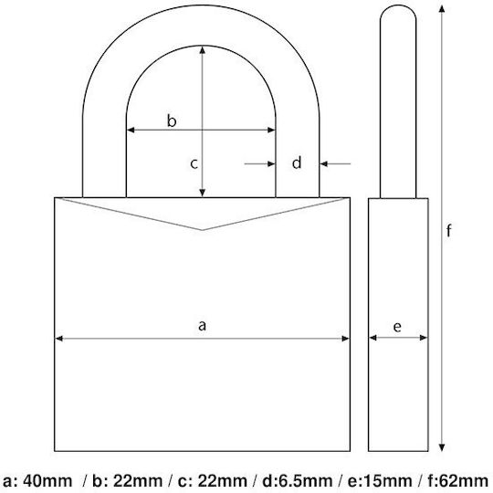 Abus Ορειχάλκινο Λουκέτο Πέταλο με Κλειδί 40mm 4τμχ