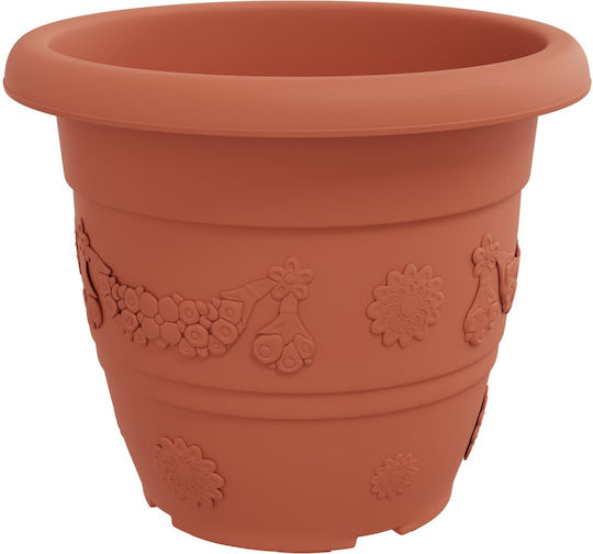 vidaXL Satz 24 Kunststoff Pflanzgefäße Terrakotta 34x28cm