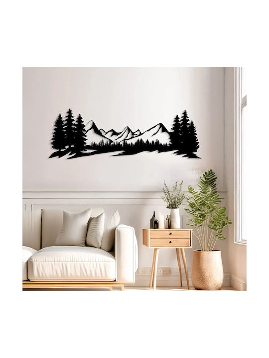 Pakketo Decorative Silhouette Mounde Pakooworld Black Made of Metal 60x1.5x20cm