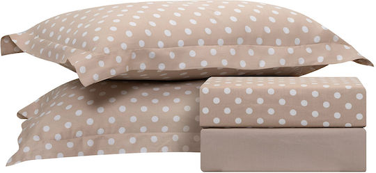Beauty Home 10101 Σετ Υπέρδιπλο 4τμχ 170x200+30εκ. με Λάστιχο Μπεζ