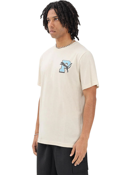 Grafik Sportliches T-Shirt Beige