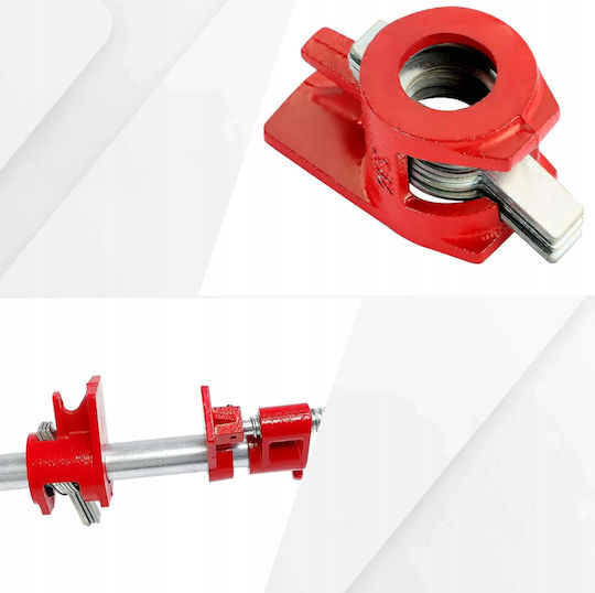 Set 4 Morsă Tâmplărie Zola 3/4″ Țevi Deschidere Maximă 68 Mm Dimensiuni 40 X 40 Mm Roșie