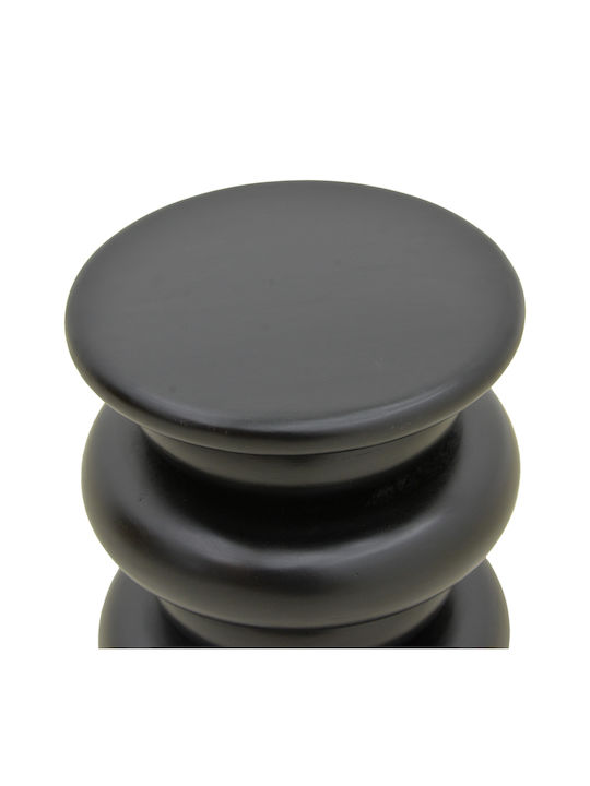 Round Side Coffee Table Circena Made of Solid Black Wood W40xL40xH45cm