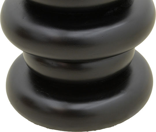 Round Side Coffee Table Circena Made of Solid Black Wood W40xL40xH45cm