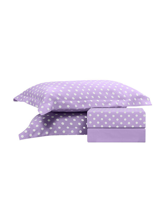 Beauty Home Set Quilt Single 160x230cm Art 10101 Lilac 10101PMMO-Lilac 350 GSM