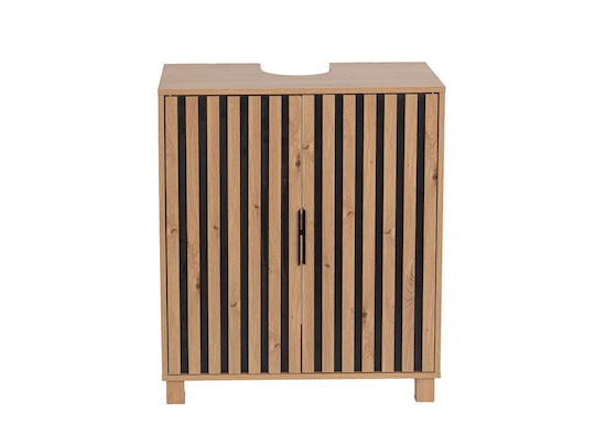 Badezimmer Waschtisch-Einheit Ohne Waschbecken M60xB30xH70cm Natürliches Holz