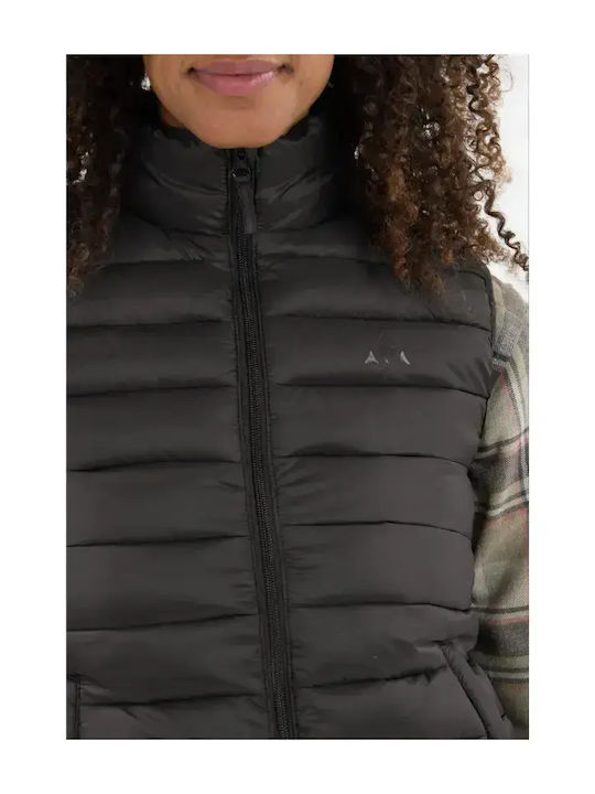Damen Ärmellos Puffer Jacke für Winter Black