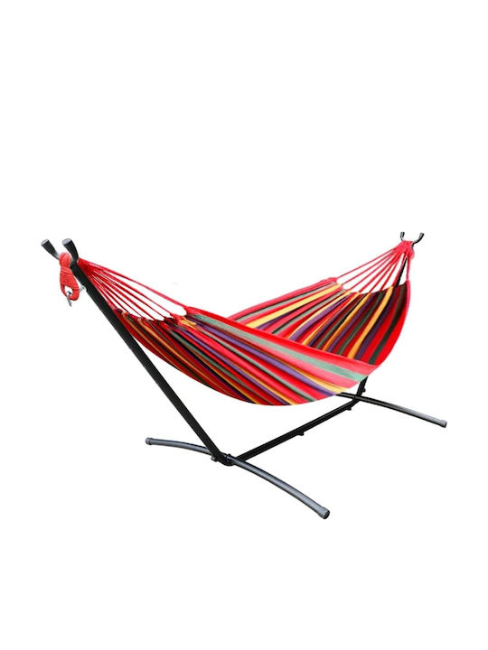 Fabric Hammock with Stand Multicolour 265x100x95cm