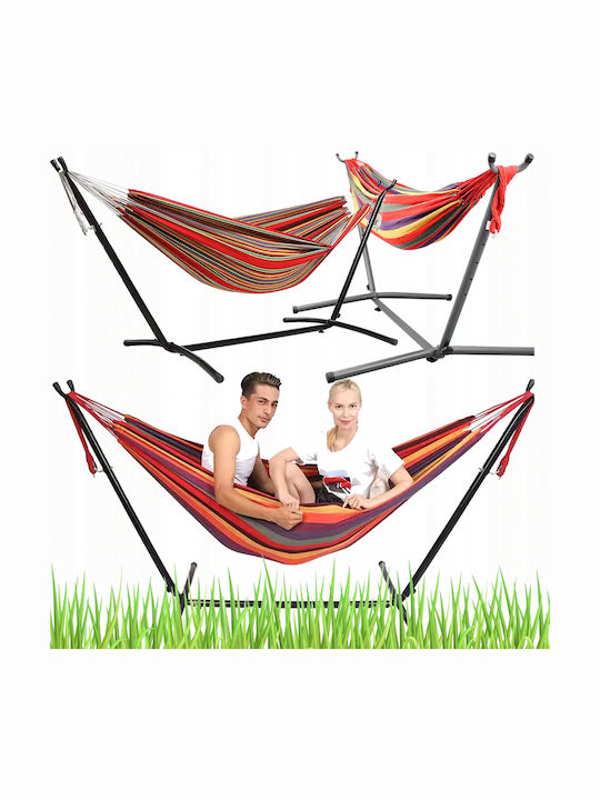 Fabric Hammock with Stand Multicolour 265x100x95cm