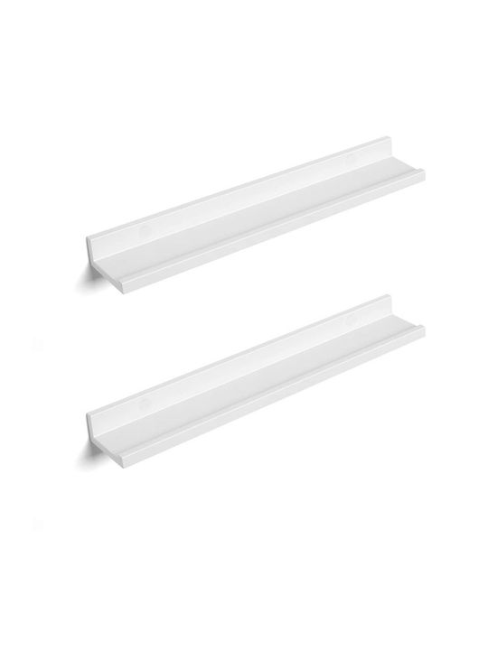 Ράφια Τοίχου Λευκά (2τμχ) 60x10x5εκ.
