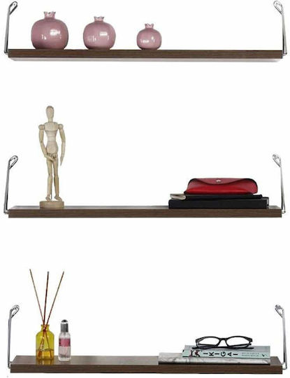 Shelves Wall Rafael 3pcs 60x18x12.5cm Walnut Shelves Wall Rafael 3pcs 60x18x12.5cm Walnut